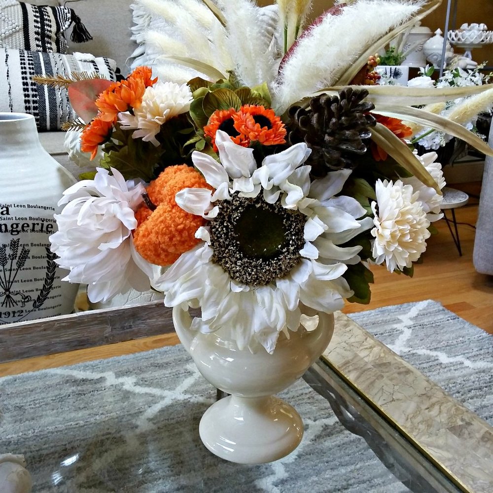 EXQUISITE Vintage HAEGER URN FALL Centerpiece FLORAL